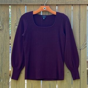 Talbots Petite Pure Merino Wool Maroon Crewneck Sweater Women’s Small Petite
